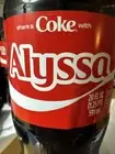 Share A Coke with Alyssa 2025 Personalized Gift Coca Cola Bottle 20oz Aly