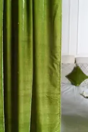 Green Velvet Door Curtains Heavy Velvet Window Door Privacy Curtain Panel