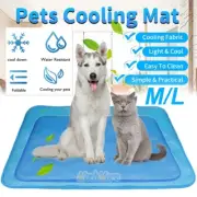 Pet Dog Cat Cooling Mat Cool Pad M/L Summer Comfortable Cushion Bed Blanket BLUE