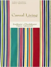 NWT Newbridge Oval Fabric Tablecloth 60 x 84" Multicolor Striped Pattern
