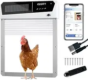 Advwin Automatic Chicken Coop Door - Solar Powered with App Control, 6 Modes Electric Chicken Coop Door with Timer & Light Sensor & Remote Control for Poultry