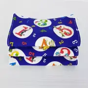Baby Burp Cloths 3 Pack Blue Dr. Seuss Print Numbers Toweling Back Handmade New