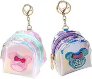 [TIAMORK] 2 Pcs Coin Purse Backpack Keychain Ladies Clutch Purse Favor Bags Travel Lipstick Case Key Rings Kids Purse Keychain Mini Purse Pu Leather Thing Small Miss