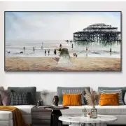 Mintura Hand-painted Beach Landscape Oil Paintings On Canvas Wall Art Home Decor