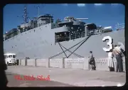 US NAVY USS Carter Hall (LSD-3) 1950's red border Kodachrome 35mm slide