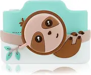 Kids Digital Camera & Video Camcorder with Touch Screen, Soft Silicone Case, Detachable Lens Cap, 32GB Memory Card - Model K Zippy The Sloth