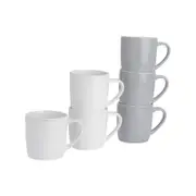 Argon Tableware Tea Coffee Ceramic Contemporary Coloured Mugs - 340ml - Multi - Set Of 6