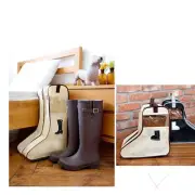 US (Black S)Boots Storage Bag Visible Dustproof Foldable Portable Boots Shoe Bag
