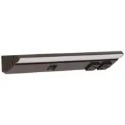 Task Lighting 12.5" Lighted Power Strip Bronze w/2 BLK Receptacles 4 Watts Build