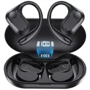 Open Ear Headphones Wireless Earbuds Air-Conduction Bluetooth Earphones LED D...