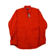 Vilebrequin Linen Shirt Mens Small Red Caroubis Long Sleeve Button Front $280
