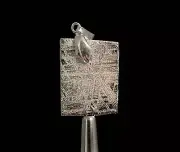 METEORITE Pendant Jewelry - Rhodium Plated, Ancient Muonionalusta Meteor, 50257
