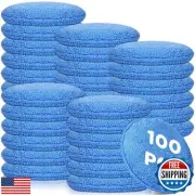 Tanlade 100 Pcs Car Detailing Microfiber Applicator Pad Wax Applicator Wash M