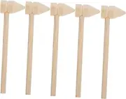 SEWACC 5pcs Mini Wooden Hammers for Multi Use Handheld Mallet for Block Building Archaeology Role Playing First Birthday Celebrations Durable Safe Design