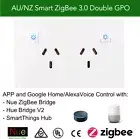 Smart ZigBee Double Power Point Socket Compatible with SmartThings Hue Hubitat