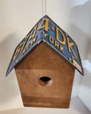 Big T Woodworking Bird House New York License Plate Roof