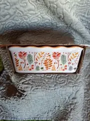 2 Piece Baking Gift Set Mini Loaf Pan & Silicone Spatula Autumn Harvest Design