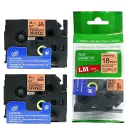 2/Pack 18mm Black on Flourescent Orange P-touch Model PT9500PC, PT-9500PC