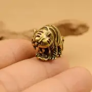 Solid Brass Fangs Tiger Statue Animal Figure Tea Pet Ornament Keychain Pendant