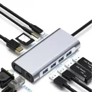 11-in-1 Type-c USB 3.0 Hub Multi-Port Laptop Docking Station Type C to 4K HDMI