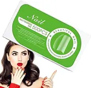 Acrylic False Nails Tips Kit, Nail False Long Soft Gel Press onto 500x Tips, Acrylic Artificial Fake Manicure, Reusable Nail Extensions for Home Salon