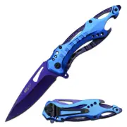 MTech USA Metallic Purple & Blue Pocket Knife