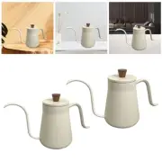 Coffee Drip Kettle with Leather Cover Stainless Steel Gooseneck Neck Small Tea