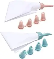 OFFSCH Set of 2 Piping Bags Cake Decorating Tool Tips Reusable Baking Icing Bag for Cookies Cupcakes Random Color