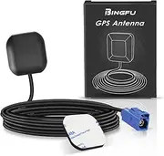Bingfu GPS Antenna Fakra C Connector Vehicle Waterproof Active GPS Navigation Aerial with Fakra C Blue for Ford Volkswagen VW BMW Mercedes Benz Chrysler Dodge Ram Truck SUV Car Stereo Head Unit