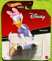 Hot Wheels 2023 Character Cars Disney Series Daisy Duck #HNP16 1:64 Scale