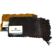 Kirkton House Dark Grey & Mustard Yellow Textured Cotton Bath Mats 50x80cm NEW