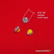 Star Trek, Phaser or Tricorder Jewel, Sapphire Yellow, Phaser Metal Part