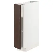 METOD base cabinet with shelves, white/Sinarp brown, 20x60x80 cm