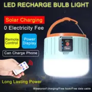 280W Solar LED Light Portable Lantern Flashlight Tent-Lamp Remote USB Night Lamb