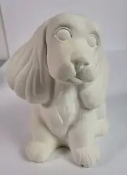 Cocker Spaniel Dog Sitting 8x6 Ceramic Bisque Ready To Paint Pottery