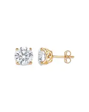 Bloomingdale's Fine Collection Certified Lab Grown Diamond Tulip Setting Stud Earrings in 18K Yellow Gold, 4.0 tcw
