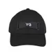Y-3精工繡字織帶LOGO精緻帆布棒球帽(黑)