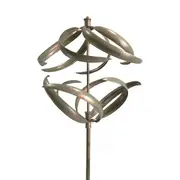 Metal Wind Spinner 205cm East West Outdoor Ornament Patio Garden Decor Champagne