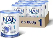 Nestlé NAN COMFORT 1 Starter Baby Infant Formula Powder, From Birth – 800g (Pack of 6)