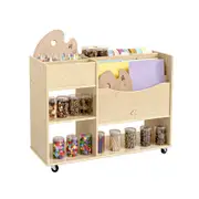 Jooyes Wooden Art Craft Material Storage Cabinet Trolley - oak | 99cm | Material Trolley
