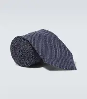 [Brioni] Brioni Printed silk tie One Size blue