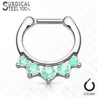 Piercing Septum Steel Surgical Stones Opals Green