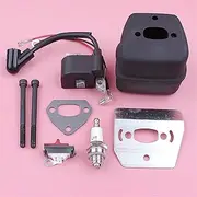 Ignition Coil Exhaust Muffler, for Husqvarna, 136 137 141 36 41 Bolt Gasket Cooling Plate Stop Switch Chainsaw Replace Part Chainsaw Exhaust System