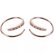 ANYCO Fashion Earrings Rose Gold 925 Sterling Simple Spiral Wave Zircon Unique Stud for Women Chic Ear Clip Nose Piercing Jewelry