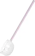 EXHUMKY Glass Stirring Spoon Glass Ice Cream Scoop with Long Handle for Safe Serving of Tea Coffee Cocktails and Hot Chocolates Pink Drinking Spoon for Kitchen Use