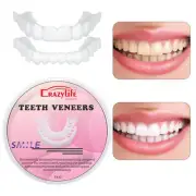 Snap On Pair Upper And Lower Smile Cosmetic Dental White Teeth Denture Veneers