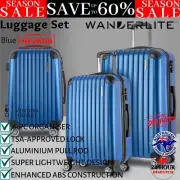 Wanderlite Luggage Set Suitcase Sets 3pc Carry On Lightweight Rolling Hard Shell