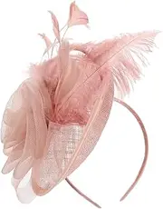 [VALICLUD] 1 Set Fascinator Hats for Women Mesh Decorative Headband for Bridal Wedding Tea Party Costume Events Comfortable Stylish Hair Accessory Nude