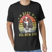 Best Dog Mom Ever Cavalier King Charles T-Shirt Round-necked High-quality