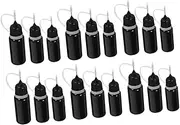 Gatuida 30pcs Bottle Small Pots with Lids Storage Container Water Bottle Applicator Making Kit Flask Drink Dye Puzzle Bottles with Fine Tip Black Stainless Steel